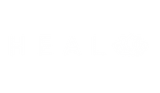 The word "HEAL" is written in bold, white capital letters on a transparent background. The letter “O” is replaced by a stylized white spiral or swirl shape, resembling a flower or cloud.